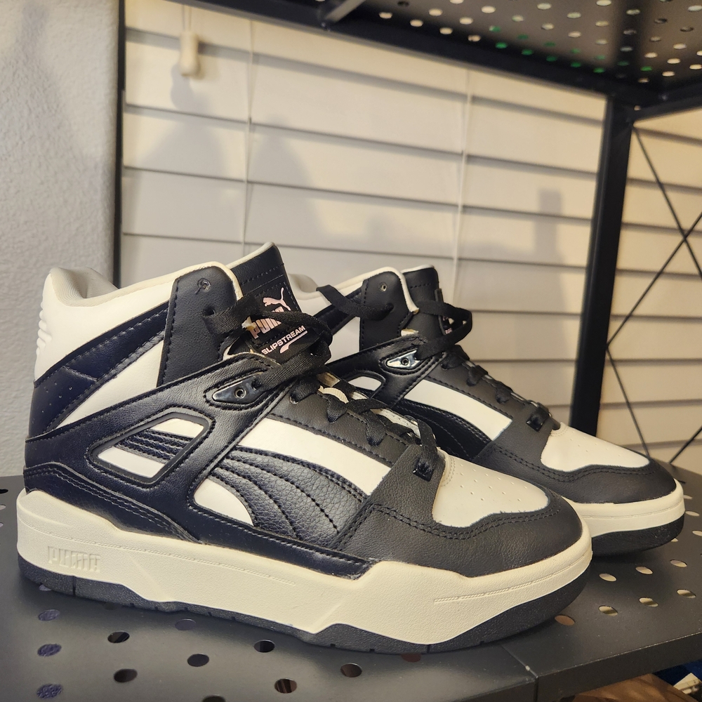 Puma Black and White High-Top Sneakers